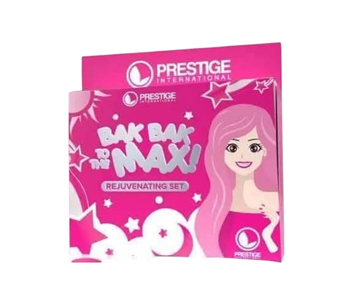 Prestige International Bak Bak to the Max Rejuvenating Skincare Set with Luxury Kojic Soap, Toner, Pink