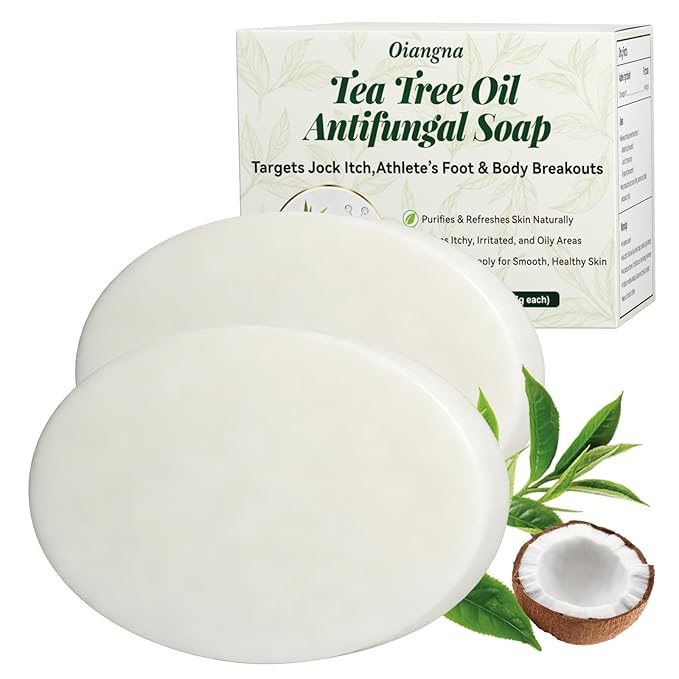 Antifungal Soap, Tea Tree Antifungal Soap Bar for Back Acne, Athlete's Foot, Tinea, Ringworm, Jock Itch, Face & Body Wash Soothing Care for Men And Women, Relief of Itchy