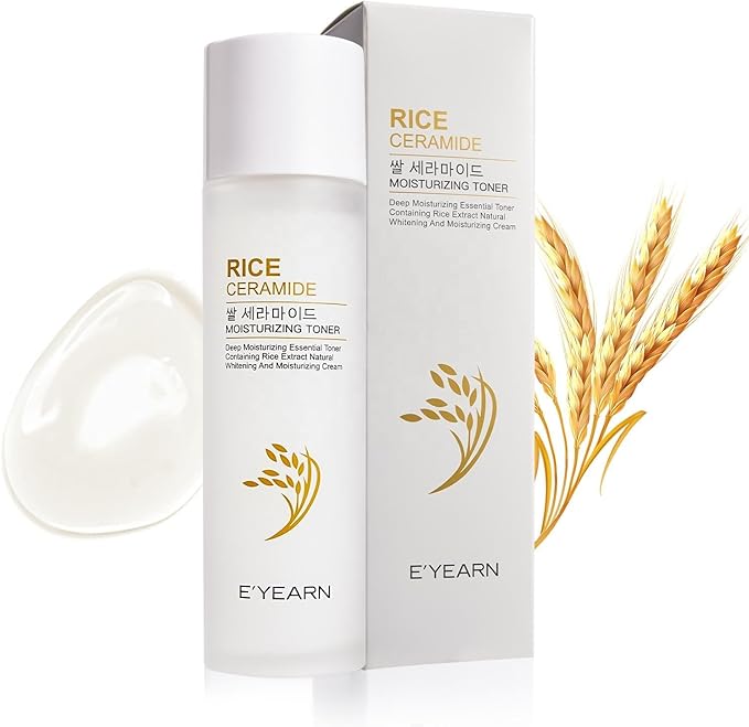 Rice Ceramide Moisturizing Toner 120ml/ 4 fl.oz Exclusive Korean Rice Extract Niacinamide Ceramide Hyaluronic Vegan Hydrating Milky