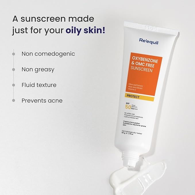 RE' EQUIL Oxybenzone and OMC Free Sunscreen SPF 50 PA+++ 50g