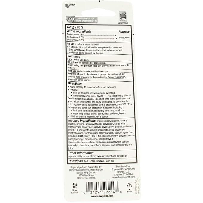 Handy Solutions Banana Boat Sunscreen 30spf Carded, 1-ounce