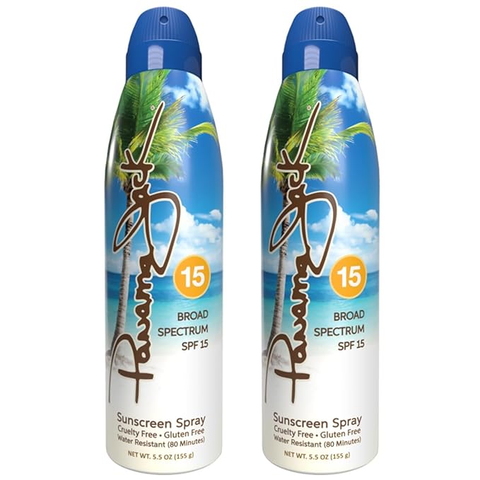 Panama Jack Continuous Spray Sunscreen - SPF 15, Broad Spectrum UVA/UVB Protection, PABA, Paraben, Gluten & Cruelty Free, Water Resistant (80 Minutes), 5.5 OZ (Pack of 12)