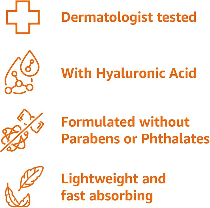 Amazon Basics Hyaluronic Acid Face Moisturizer, Hydrating, Oil-Free, Fragrance Free, Dermatologist Tested, 3 Fluid Ounces (1-Pack)