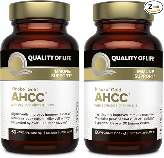 Quality of Life Premium Kinoko Gold AHCC Supplement - Pack of 2
