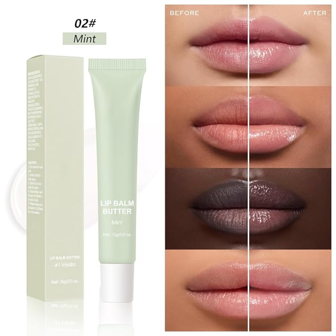 Summer Lip Butter Lip Balm, Ultra-Hydrating Natural Vegan Lip Balm, Sheer-Tinted Shine & Hydration, Soothes & Softens Dry Lips Skincare, Bálsamo labial hidratante #2 Mint