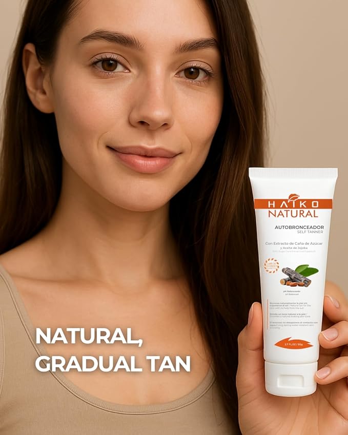 Natural Self Tanner with Sugar Cane Extract & Jojoba Oil. Buildable, Even Glow Without Sun. Deeply Hydrating & pH Balanced. Fast-Drying, Streak-Free - 2.7 fl oz / 80g