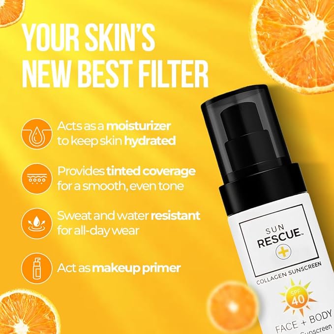 Daily Tinted Moisturizer with SPF 40 - Collagen & Vitamin C Infused - Broad Spectrum Sunscreen - Lightweight Coverage for All Skin Tones (80ml)