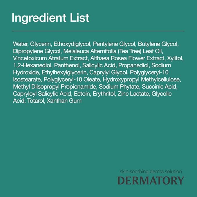 DERMATORY Salicinic Pore Clear Toner - BHA Salicylic Acid, Pore Minimizer, Soothing, Deep Hydrating, Purifying, Refreshing Watery Texture, for All Skin Types, Korean Skin Care