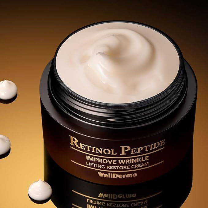 WELLDERMA Retinol Peptide Restore Cream, 50g / 1.69 fl.oz – Hydrating & Balancing Face Moisturizer with Collagen Complex and Niacinamide