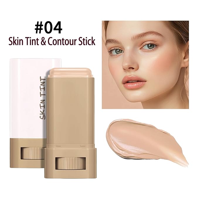 Tinted Moisturizer Stick - Foundation & Serum Hybrid for a Natural, Healthy-Looking Glow, Hydrating Skin Tint Balm with Buildable Coverage, Ideal for Mature & Dry Skin Types (# 04, 0.63 oz)