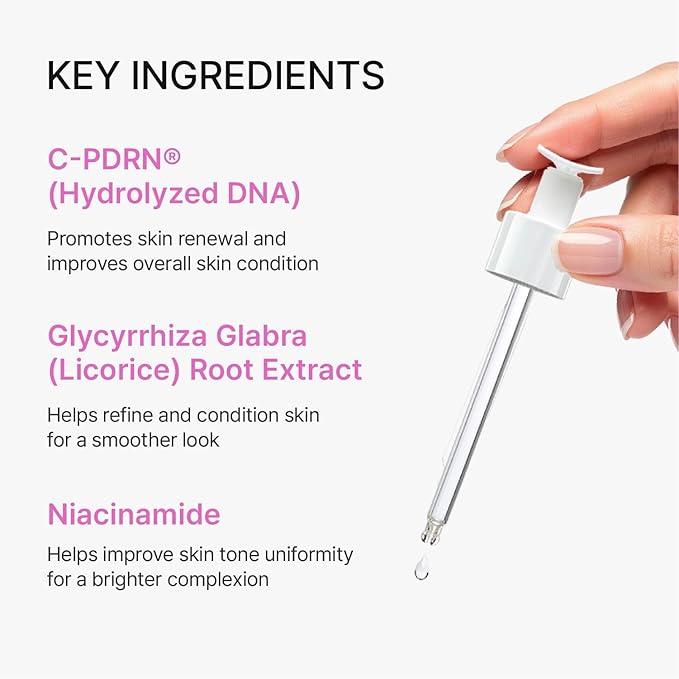REJURAN® Triple Radiance Ampoule 30ml – DOT™ c-PDRN 0.5% Serum for Tone, Texture & Glow - Niacinamide & Licorice Extract for Even-Looking Skin