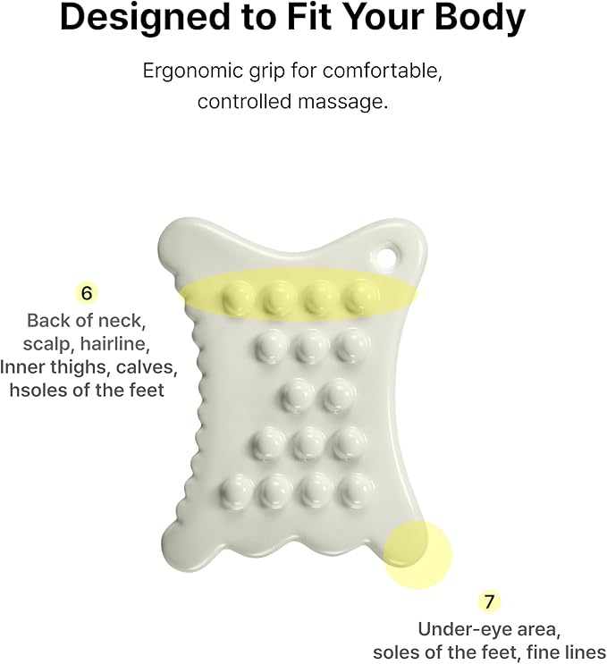 RETURNITY Ceramic Gua Sha Facial Tool for Lymphatic Drainage, Face Massager for Sculpting and De Puffing, Jawline and Neck Massage Tool, Korean Skincare Beauty Tool