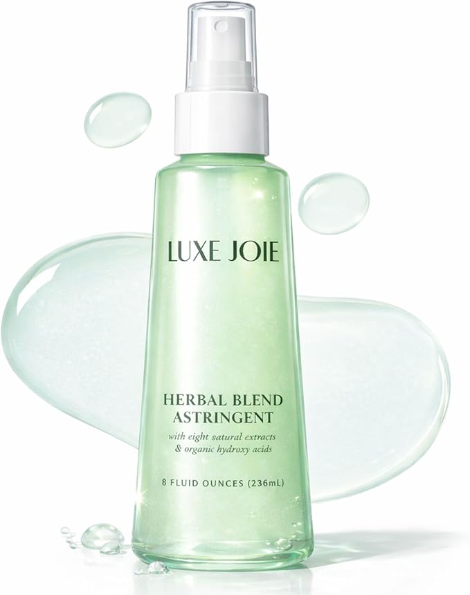 LuxeJoie Astringent Toner Spray – Witch Hazel & Willow Bark Facial Toner for Oily & Combination Skin – Botanical Pore Refining Toner Mist – Herbal Blend Astringent for Oil Control – 8 oz