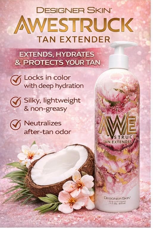Awestruck Tan Extender Lotion 16 oz – Designer After Tan Moisturizer to Prolong, Hydrate & Protect Skin Color