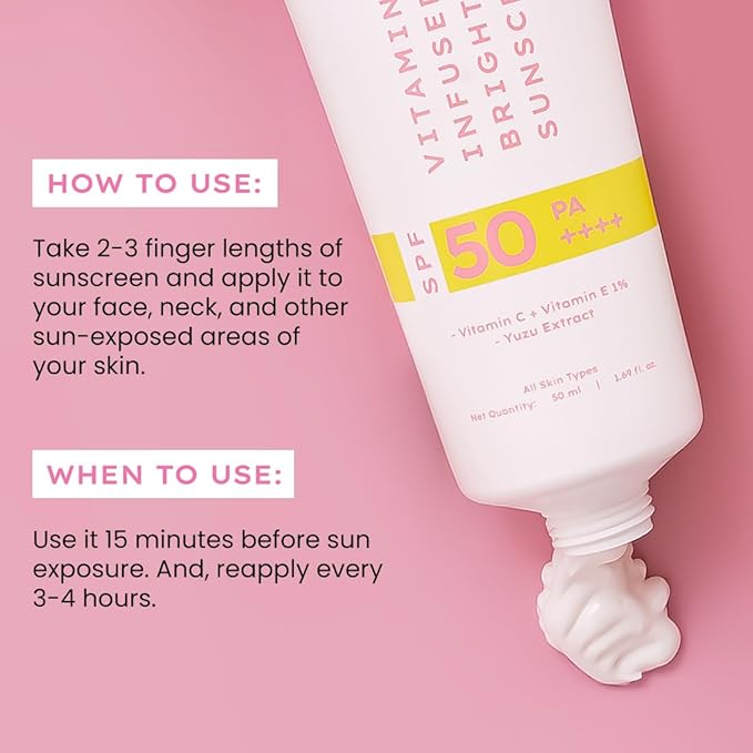 Hyphen Vitamin Infused Brightening Sunscreen With SPF 50 PA++++ | 12hrs UVA-UVB & Blue Light Protection |Brightens Skin, Gives Matte Finish & No White Cast | Lightweight | For All Skin Types - 50ml