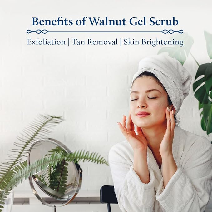 Blue Nectar Walnut Gel Scrub for Deep Exfoliation (1.7 Fl Oz) Natural Rose Face Toner for Glowing Skin & Pore Tightening(3.38Fl Oz)