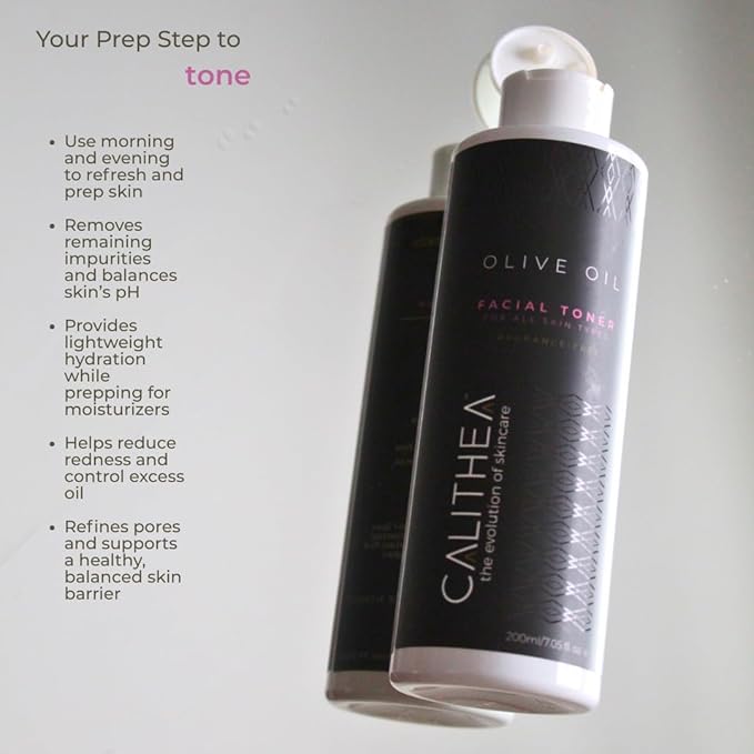 Calithea Radiant Skincare Set: Cleansing Milk, Facial Toner, Day Cream & Night Cream for All Day Hydration and Radiance