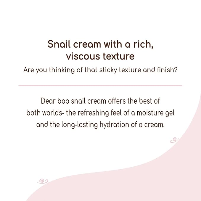 DEARBOO Glass Skin Snail Cream, 80mL – Lightweight Hydrating Facial Moisturizer with Snail Mucin for a Smooth, Radiant-Looking Complexion