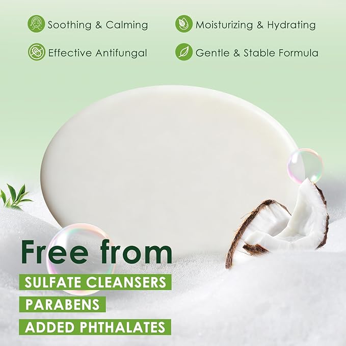 Antifungal Soap, Tea Tree Antifungal Soap Bar for Back Acne, Athlete's Foot, Tinea, Ringworm, Jock Itch, Face & Body Wash Soothing Care for Men And Women, Relief of Itchy