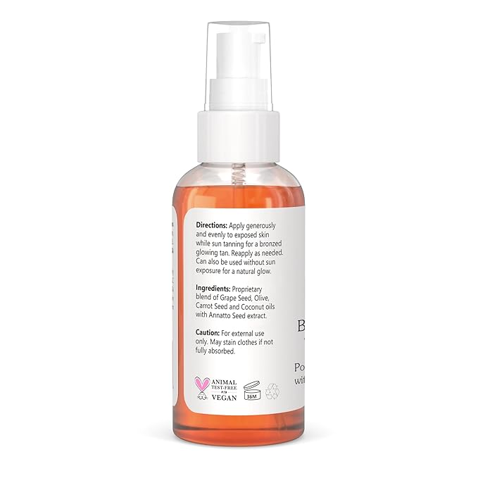 Isabella's Clearly GOLD Sun Tan Accelerator – Natural Tanning & Bronzing Oil for Face and Body with Carrot Seed, Coconut & Olive Oils – Indoor & Outdoor – Made in USA (4 Oz)