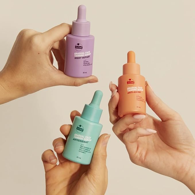 Self Tanning Drops by Le Tan | Anti Aging Self Tan Intense Hydration Firms, Refines, Smoothes Skin Fine Lines with Niacinamide, Hyaluronic Acid, Squalane Sun Kissed Look 1oz (Night Repair)