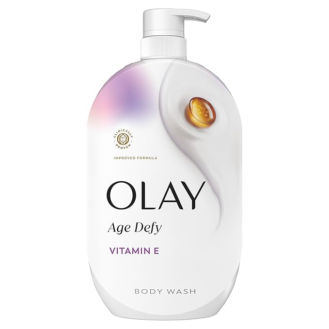 Olay Body Wash for Women, Age Defy with Vitamin E, 24/7 Moisture Barrier Repair, Hydrating & Cleansing Formula for Visibly Healthy Soft Skin, Vitamin B3 & Hyaluronic Blend, All Skin Types, 29 fl oz