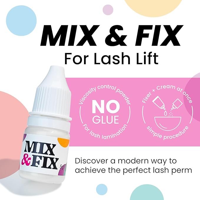 PERMANIA Korean Lash Lift Powder, Super Mix Eyelash Perm Solution Achieve Glue-free for Lash Lift, Salon Use (with Lash Revise Pad)