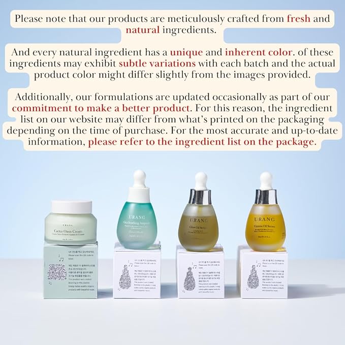 URANG Pink Everlasting Ampoule | Organic Moisturizer Supports Elasticity & Vibrancy for Dull Skin | Natural Vegan Skincare for Women, Men |1.18 Fl oz