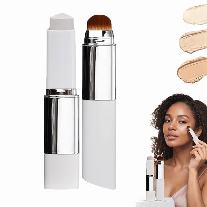 Tryskintle Foundation, Color Changing Foundation Stick with Brush, Korean Color-Changing Foundation Stick, 2 in 1 Foundation Sticks with Brush (Natural)