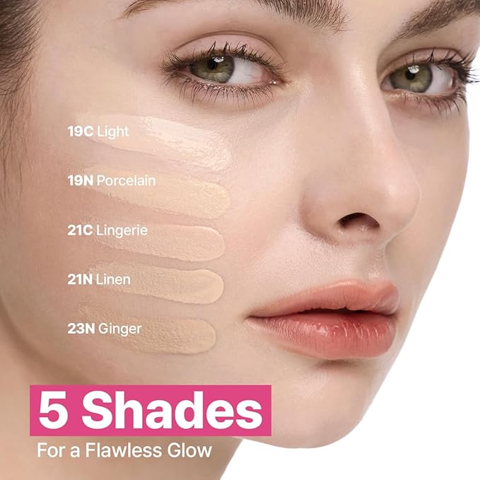 CLIO Kill Cover Mesh Glow Essential Cushion Foundation, Buildable Ultra-Fit Coverage with Glow Finish, Long-Lasting Hydration, Flawless Natural Cover for Radiant Skin, Korean Foundation (21N LINEN)