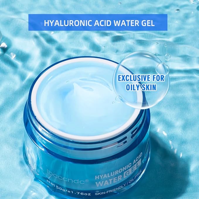 2PCS Hyaluronic Acid Hydrating Water Gel,face Moisturizer Exclusive For Oily Skin，deep Hydration,lang-lasting Moisturizer Face Water Gel, Colorless,mineral Oil Free,2 * 1.76 Fl. Oz