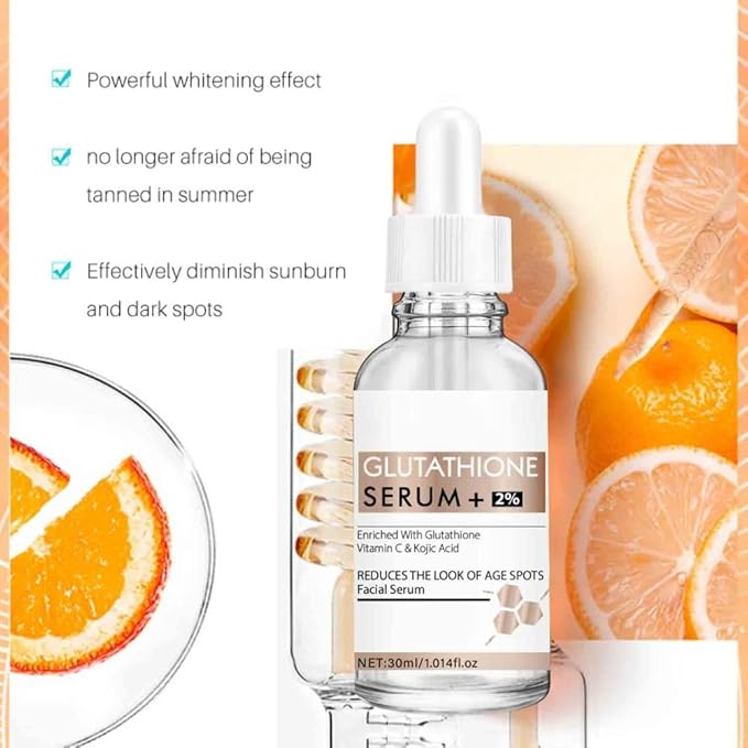 2PCS Glutathione Whitening Freckle Serum Remove Melasma Dark Spot Removal Gentle Brightening Moisturizing