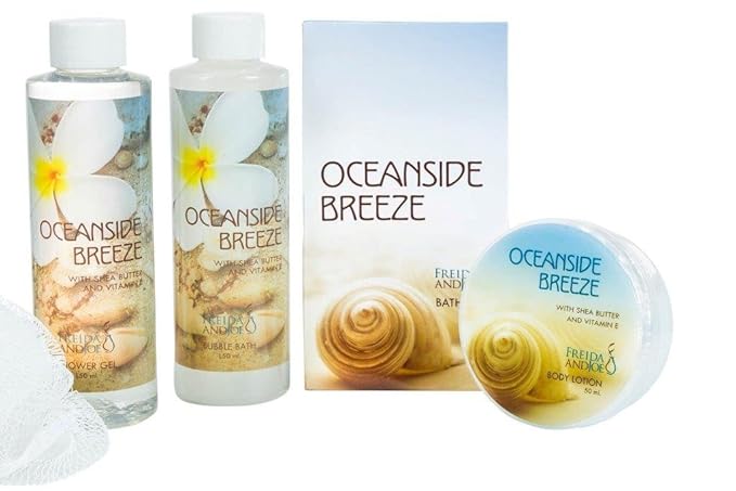 Home Spa Bath Basket Fresh Aquatic Oceanside Breeze Spa Set For Women Bath & Body Set For Women Shower Gel, Bubble Bath, Body Lotion, etc Puff in Blue Tub Gift – Mother's Day Gift for Mom