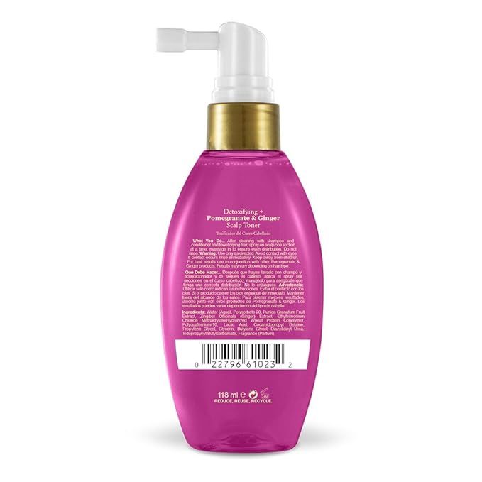 OGX Detoxifying + Pomegranate & Ginger Scalp Toner, 4 Ounce