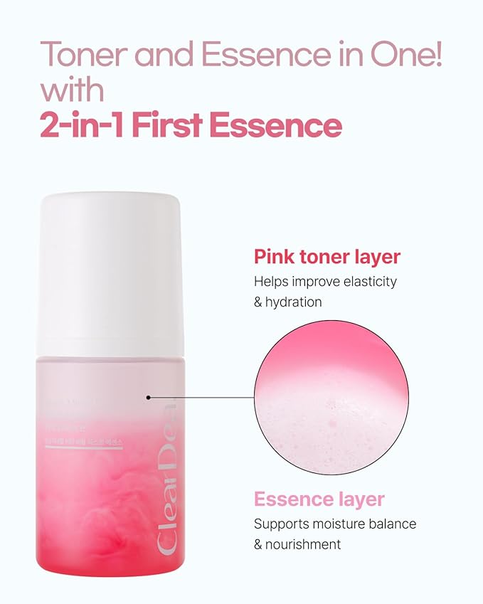 Mucin Mineral Vita Bubble First Essence Duo with Micro-Bubble Formula and 2-in-1 Toner Serum, K Beauty for Glass Skin, 4.06 Fl Oz (2.03 Fl Oz x 2ea) – Hydrating Firming, Valentine's Gifts
