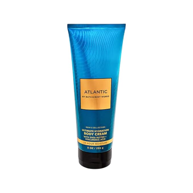 Bath and Body Works Atlantic Hyaluronic Acid Body Cream For Men 8 Ounce (Atlantic)