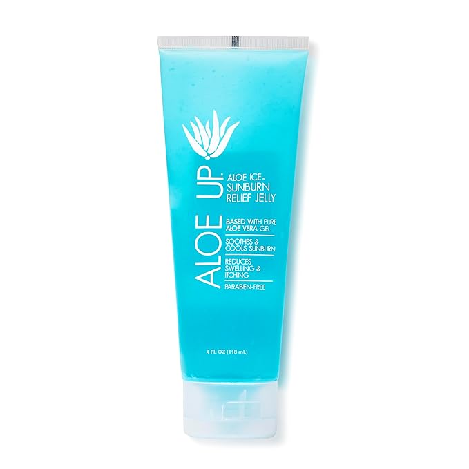 Aloe Up Sport Sunscreen Lotion SPF 50 and Aloe Ice Sunburn Relief Jelly - Bundle with Sun Screen Protector for Face and Body and After Sun Gel - With Pure Aloe Vera Gel - Reef Friendly - 2 Items
