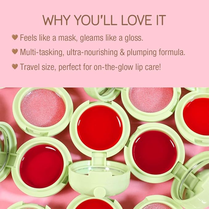 Pixi Beauty LipMask | Tinted Hydrating and Moisturizing Lip Balm Jelly |Lip Gloss Infused with Camellia, Jojoba and Pomegranate | Amore |0.3 fl.oz / 8 g
