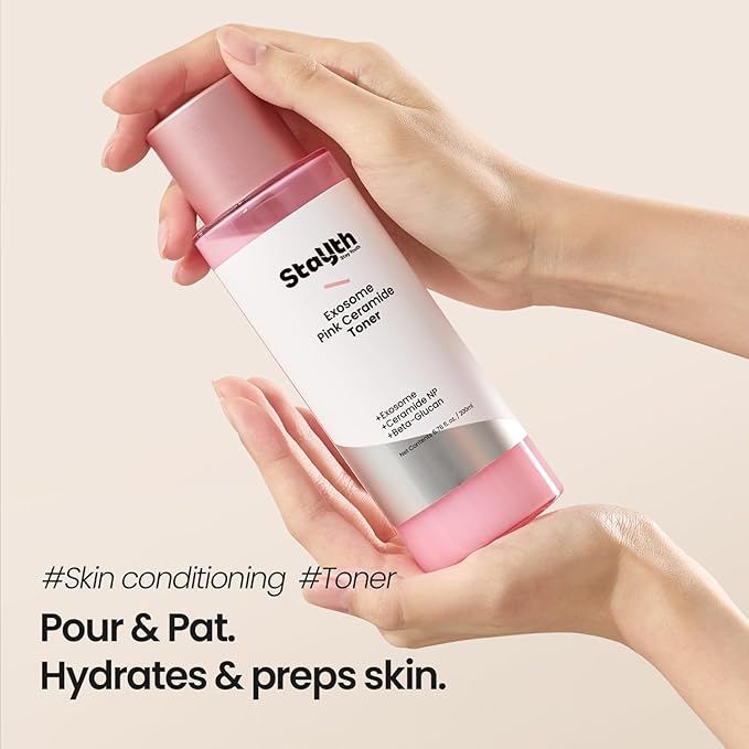 Exosome Pink Ceramide Toner – Korean Skincare Hydrating Milk Toner with Ceramides, Vitamin B12 & Exosome for Moisture, Skin Conditioning & Comfort (200ml / 6.76 fl. oz)