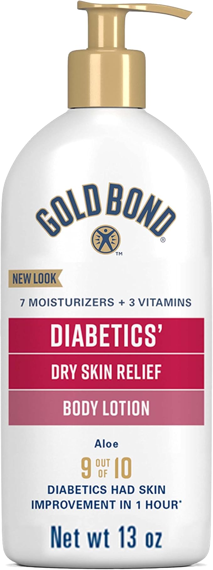 Gold Bond Diabetics' Dry Skin Relief Body Lotion, 13 oz., With Aloe to Moisturize & Soothe, Diabetic Lotion for Dry Skin