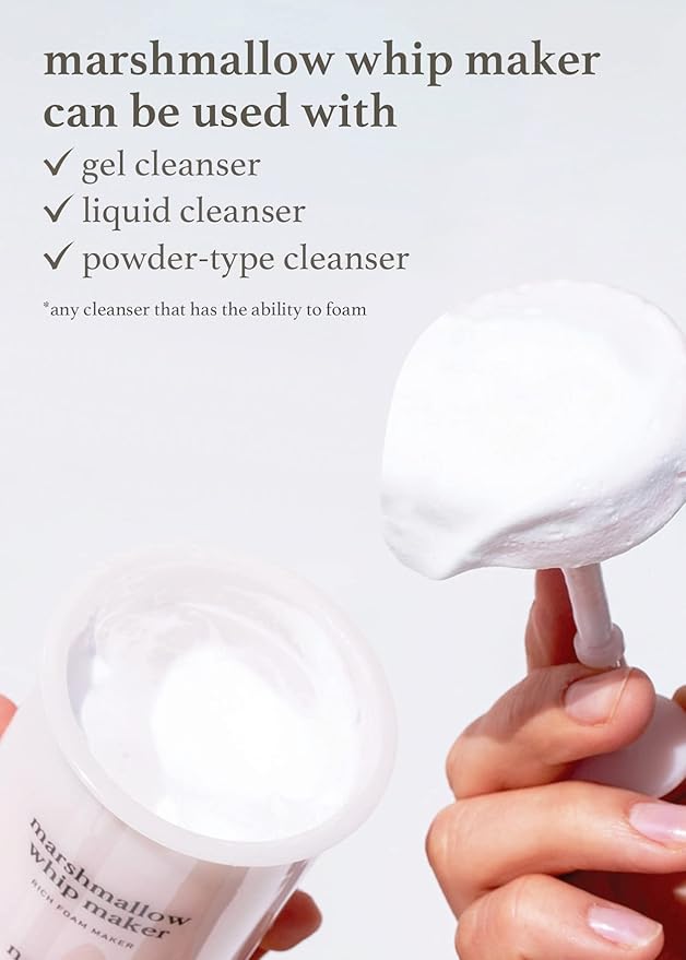NOONI 2-in-1 Much Needed Facial Cleansing Kit - Marshmallow Whip Maker & Face Cleanser | Gentle Marshmallow Face Wash, Perfect Foam Maker for Rich Bubble, Deep Cleanser, Gift Set, Stocking Stuffers