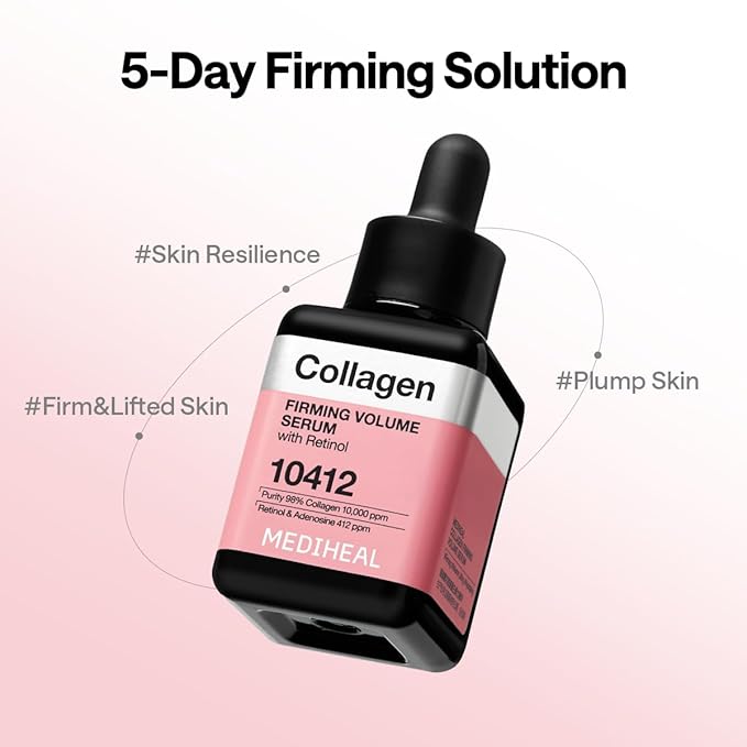 Mediheal Collagen Pad & Serum Skin Care Duo Set for Skin Nourishment & Healthy Skin – Collagen Firming Toner Pads (100 Count) + Collagen Firming Serum (1.35 fl.oz)