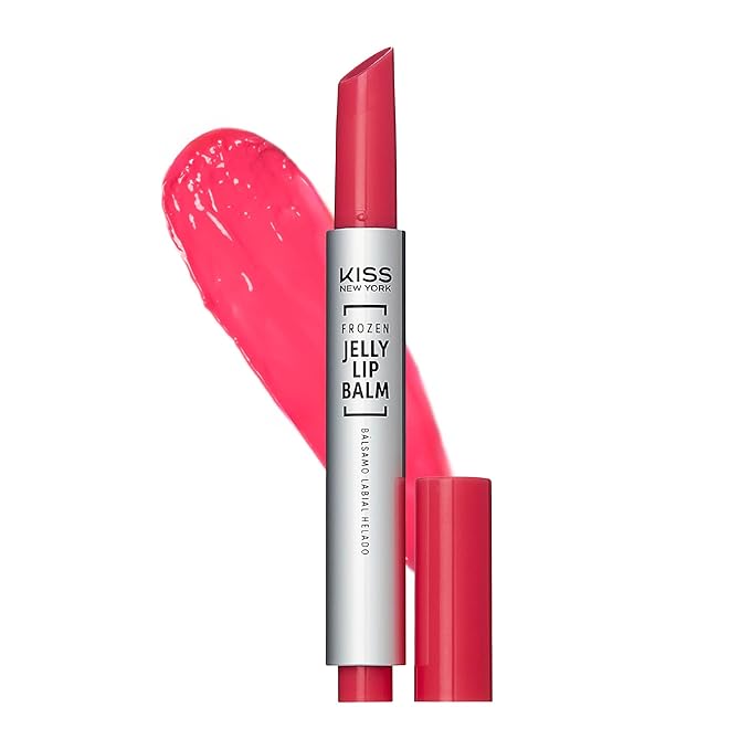 KISS NEW YORK Frozen Jelly Lip Balm Pen, High Shine Lip Gloss for Sheer Tint, Hydrating Melting Lipstick with Hyaluronic Acid, Cooling Effect with Menthol, Non-Sticky & Long Lasting (Soft Cherry)