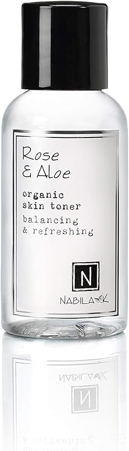 Nabila K Rose & Aloe Organic Skin Toner, Soothing, Refreshing, Hydrating, All Natural, Alcohol-Free, Hypoallergenic, 2.4oz