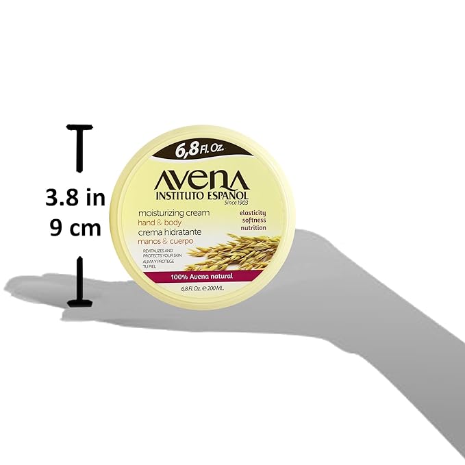 Avena Instituto Espanol, Moisturizing Cream, Hand & Body, Revitalizes and Protects your Skin, 2-Pack Of 6.8 FL Oz each, 2 Jars