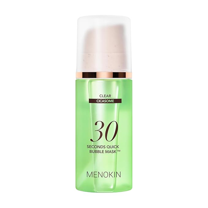 MENOKIN 30 Seconds Quick Bubble Mask [CLEAR] - [Cica] in Micro-bubbles For Soothing & Skin Strengthening, Hydration, Clearer Complexion, Korean Skin Care Essential, 70 Uses, 3.21 fl.oz