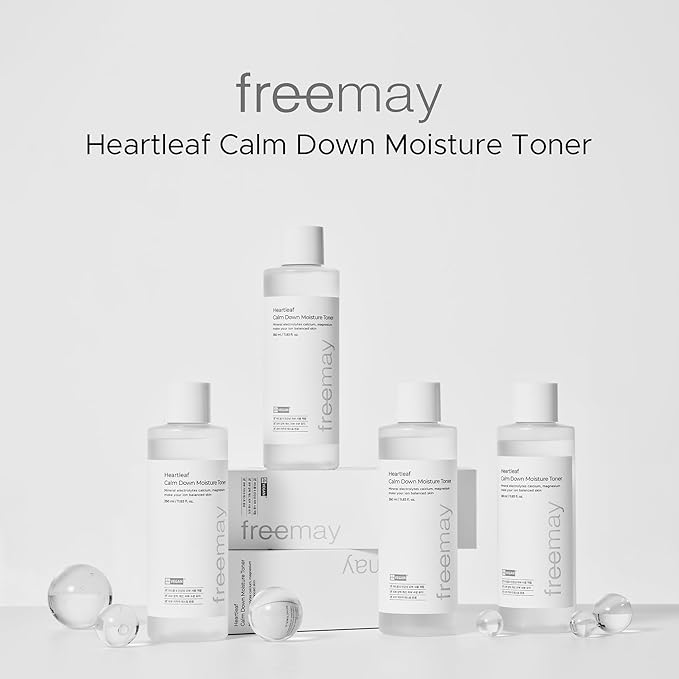 Freemay Heartleaf Calm Down Moisture Toner for Sensitive Skin, Strengthens Skin Barrier, Moisturizing, Soothing, EVE Vegan Certified, 11.83 fl. oz