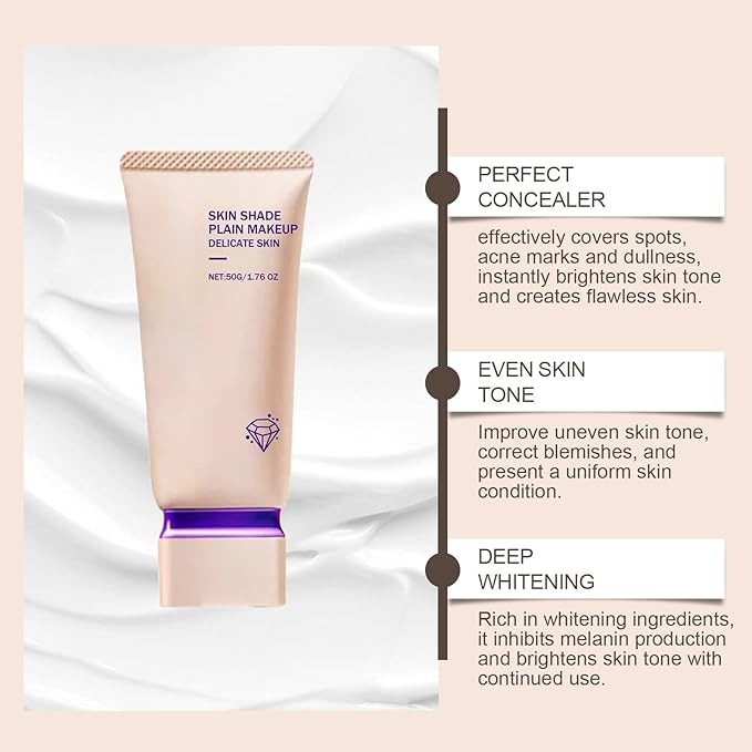 Brightening Concealer Tone-Up Cream, Lightweight Hydrating Foundation for Natural Glow, Moisturizing BB Cream for Smooth Flawless Skin 50g