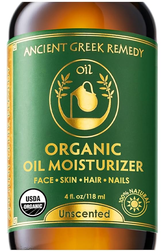 Ancient Greek Remedy Face Oil for Dry Skin - Organic Unscented Anti-Aging Serum - Jojoba, Rosehip, Almond, Olive, Vitamin E - Facial Gua Sha oil - Natural Body Moisturizer for Women & Men 4 oz
