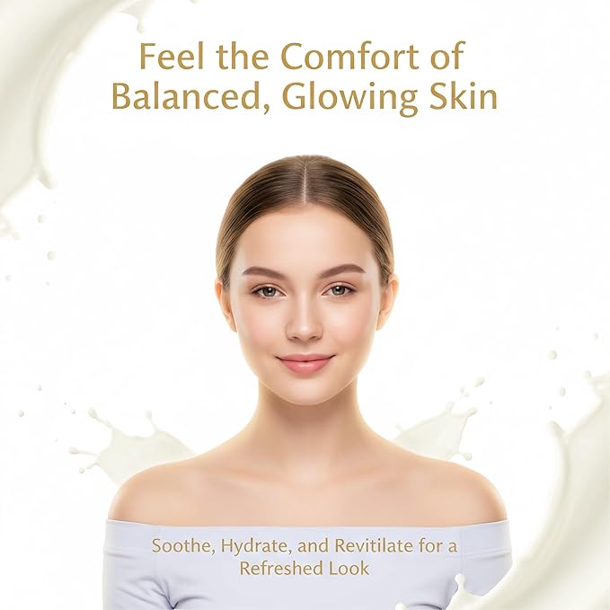 Milk Skin Care Set for Teen Girls, Skincare Gift Kit with Cleanser,Toner,Eye Cream,Serum, Lotion & Face Cream for Hydrating, Brightening, Soothing, All Skin Types